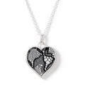 Black Lace on  Silver Heart Pendant Necklace | Lily Gardner London