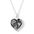 Lace and Silver Heart Pendant Necklace - Medium