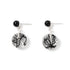 7th Wedding Anniversary Onyx and Black Lace Round Earrings