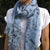 Blue floral cashmere scarf