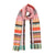 pink multi-coloured stripe lambswool scarf not worn
