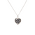 small lace in silver heart- shaped pendant on silver chain necklace | Lily Gardner London